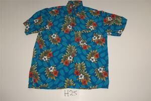 Blue Sky Hawaiian Shirt Size Large Rayon Mens -0713H25
